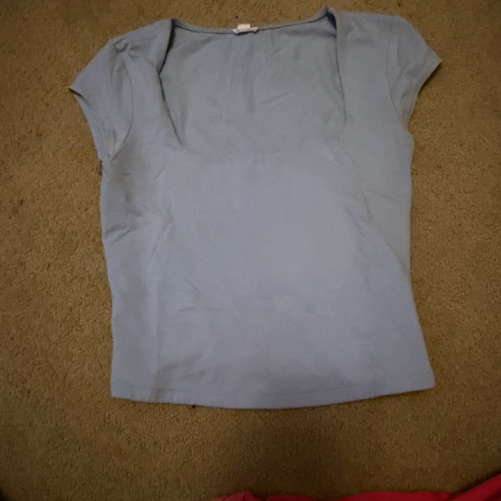 Garage Women's Pale Blue Short Sleeve Scoop Neck Tee